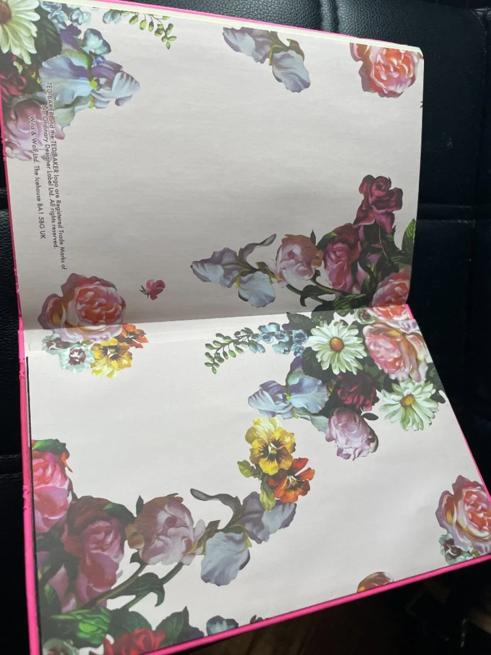 neon pink Ted Baker notebook